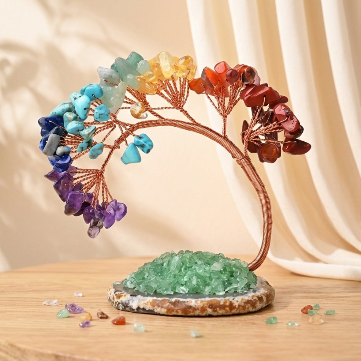 Arbre de vie 7 Charkras en pierres naturelles