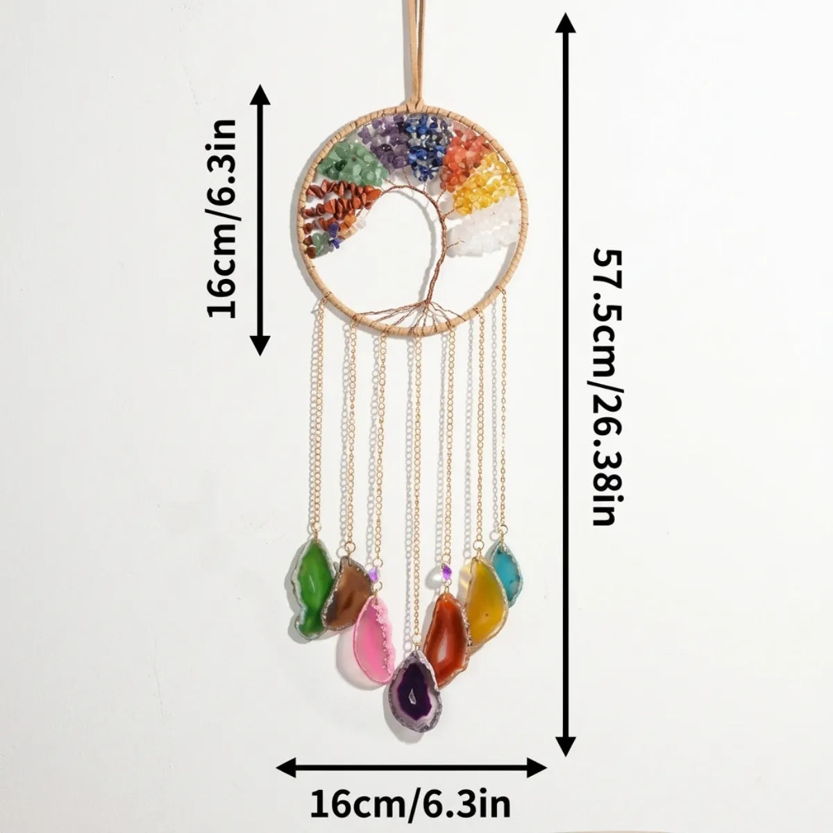 Attrape-soleil Arbre de Vie 7 Chakras en pierres