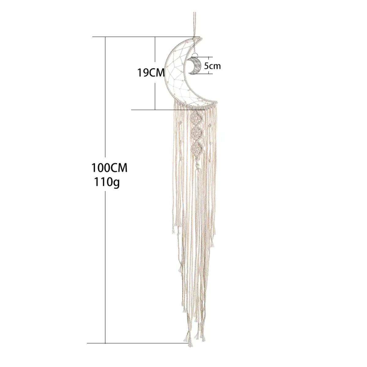 Attrape-rêves macramé lune lumineux - Moon