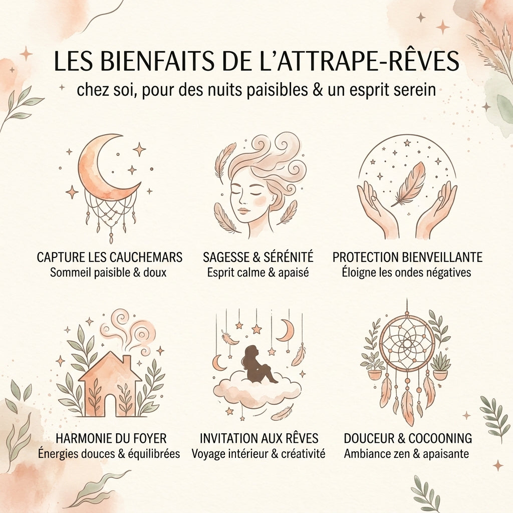 Attrape-rêves macramé lune lumineux - Moon