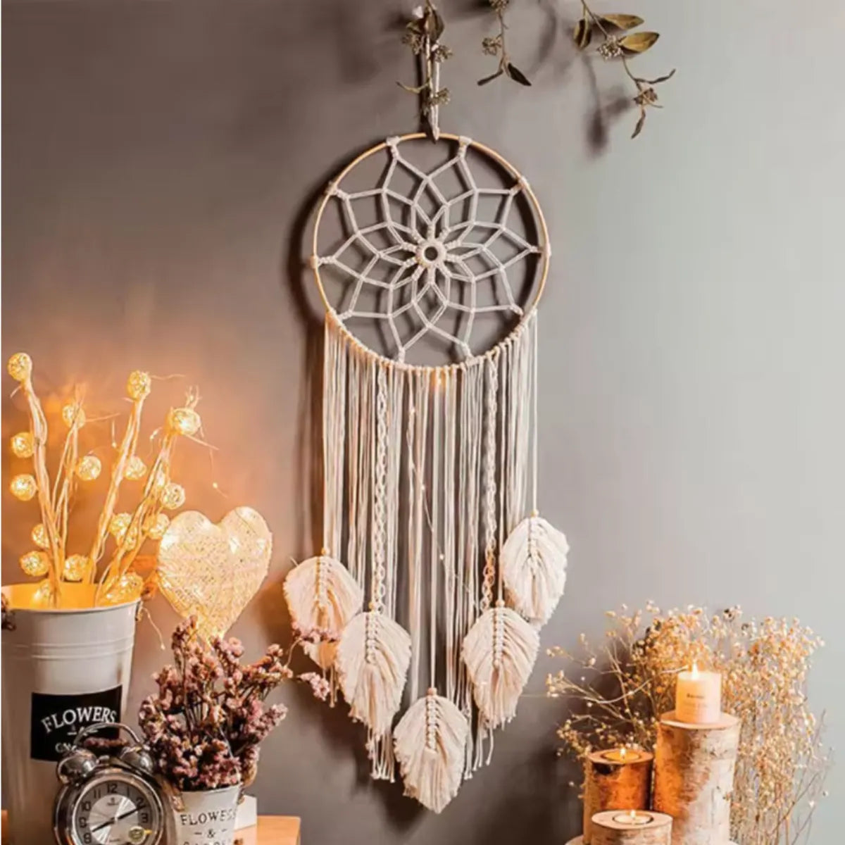 Attrape-rêves macramé fait mains - Nordique