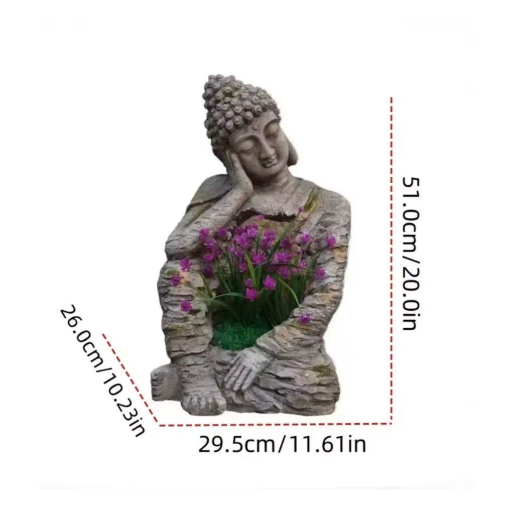 Statue Bouddha extérieur en résine - Paix & Amour
