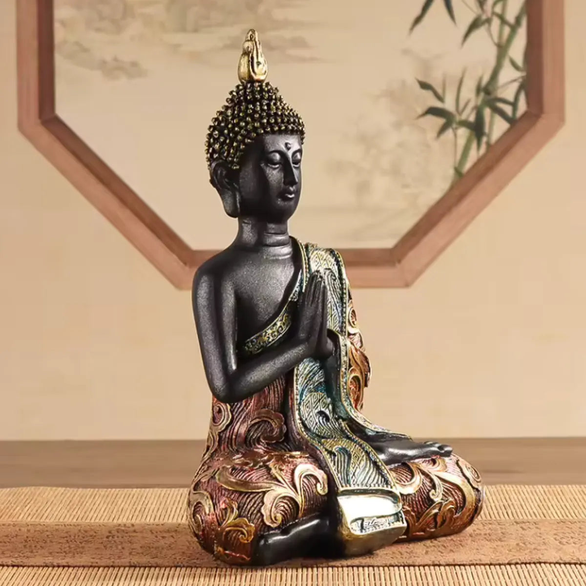 Statue Bouddha méditant en résine - Harmonie