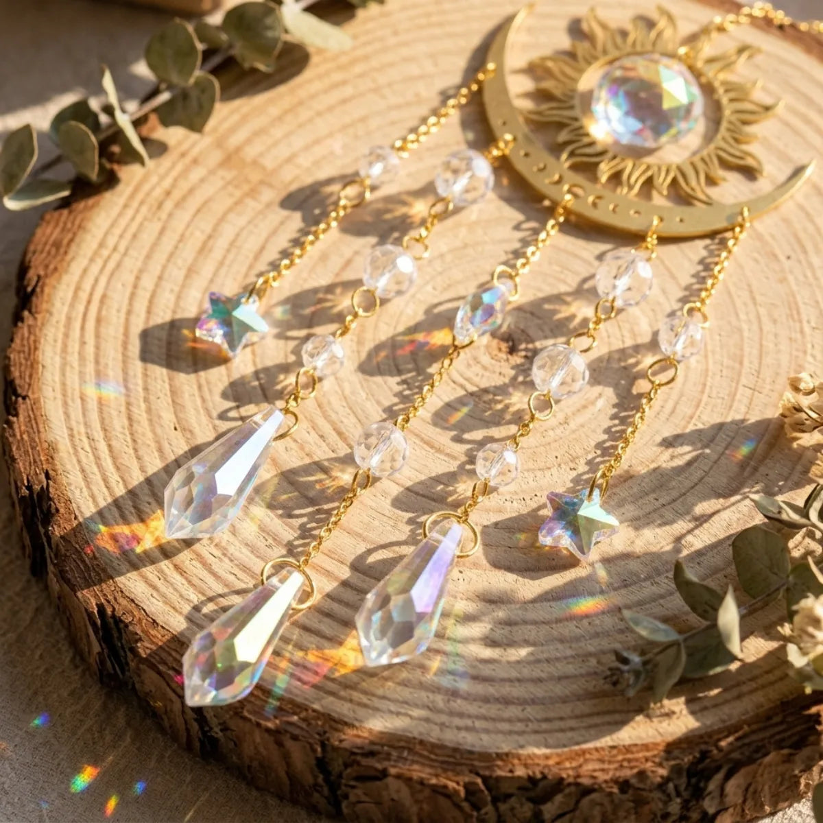 Attrape soleil lune en cristal - Tarot