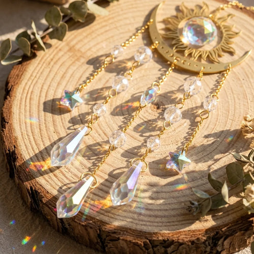 Attrape soleil lune en cristal - Tarot