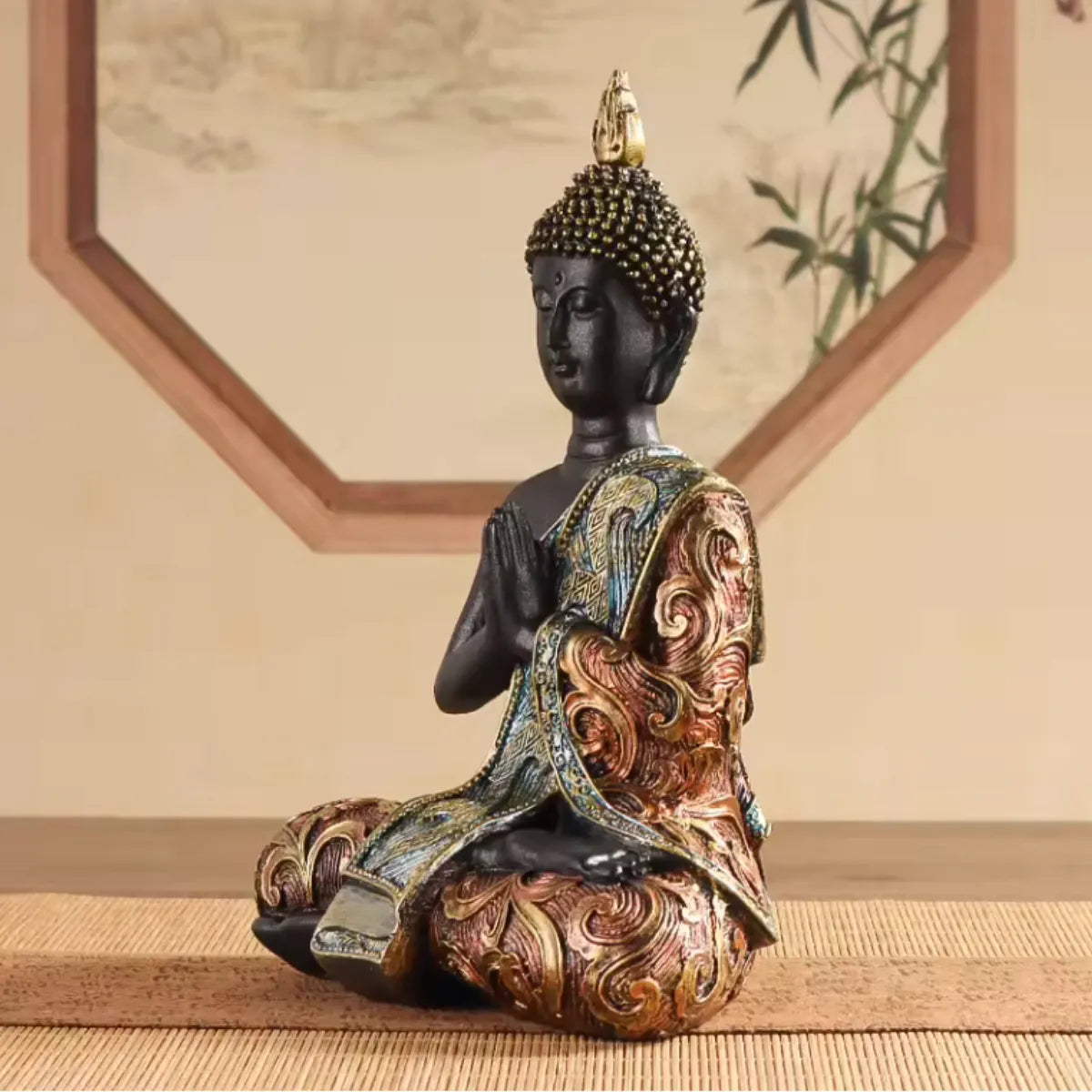 Statue Bouddha méditant en résine - Harmonie