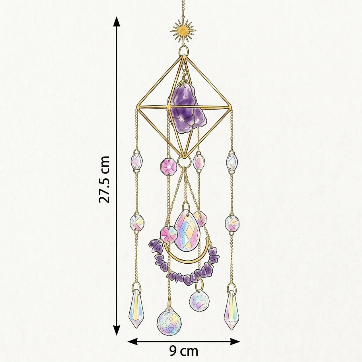 Attrape-soleil en quartz rose - Apaisement