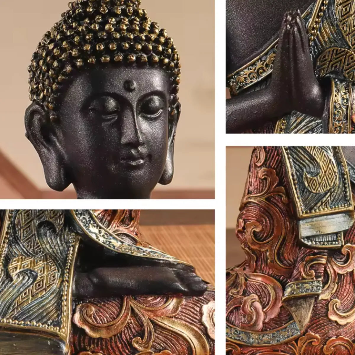 Statue Bouddha méditant en résine - Harmonie