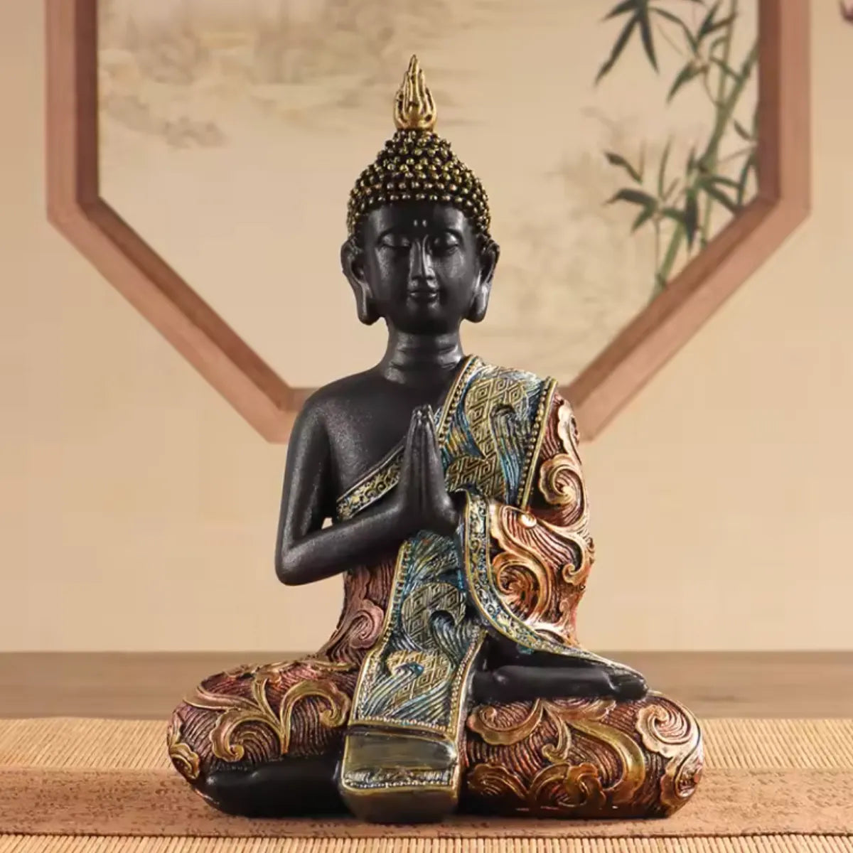 Statue Bouddha méditant en résine - Harmonie