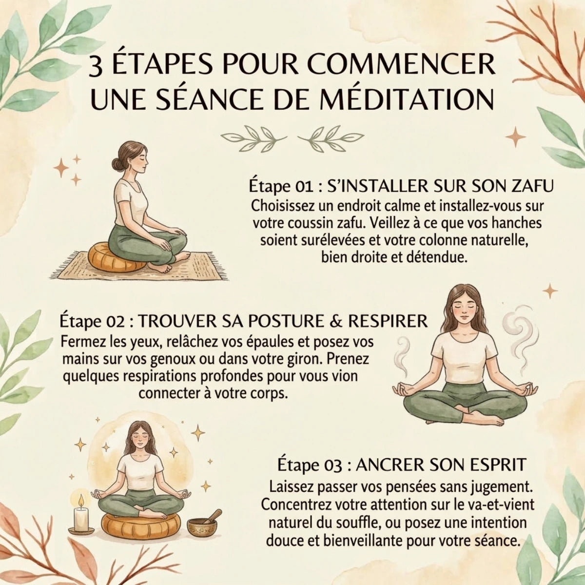 Coussin de méditation Zafu traditionnel